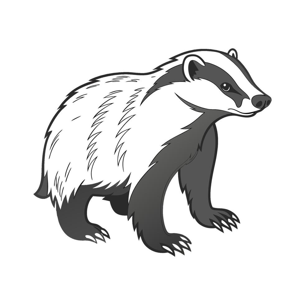 Charming American Badger Design vector