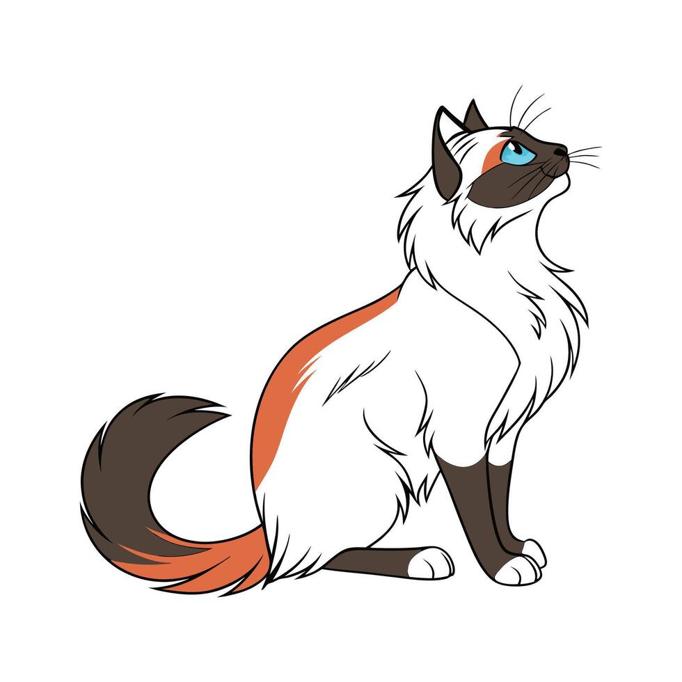 Charming Balinese Cat Design vector