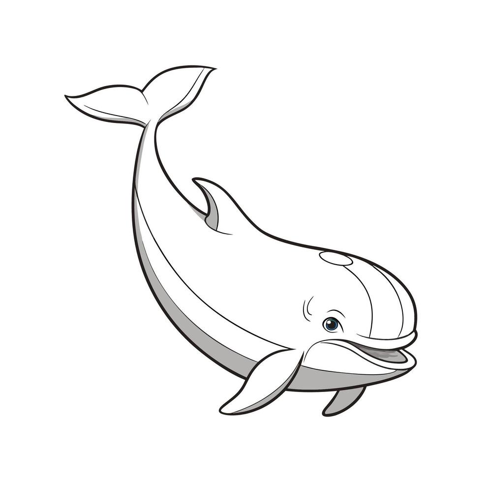 Charming Beluga Whale Design vector