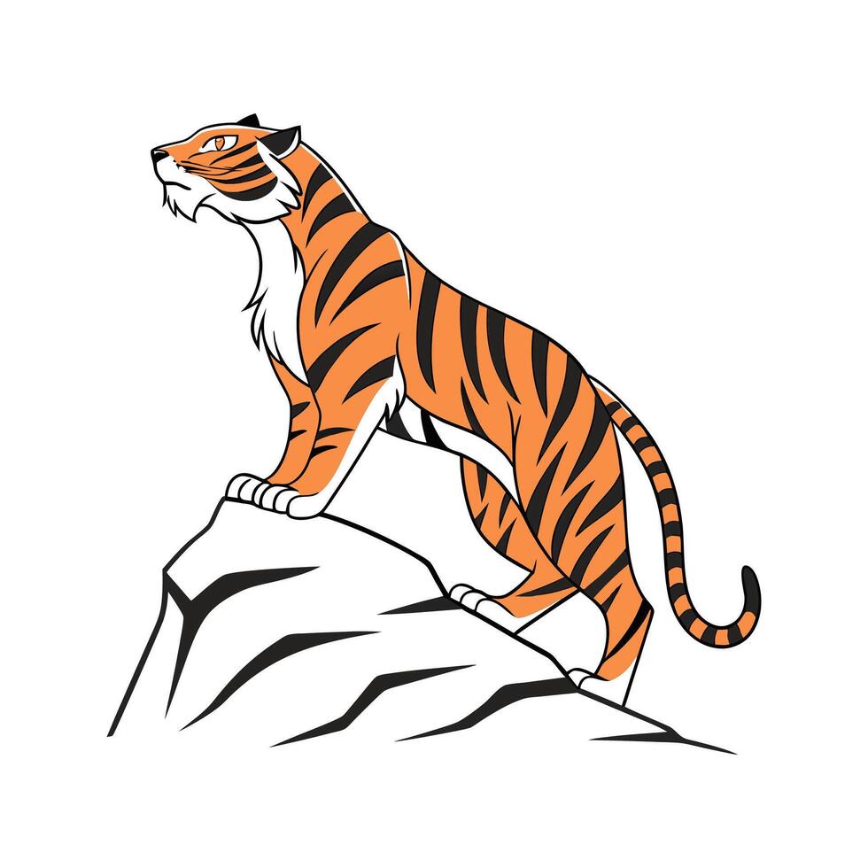 Bengal Tiger on White Background vector