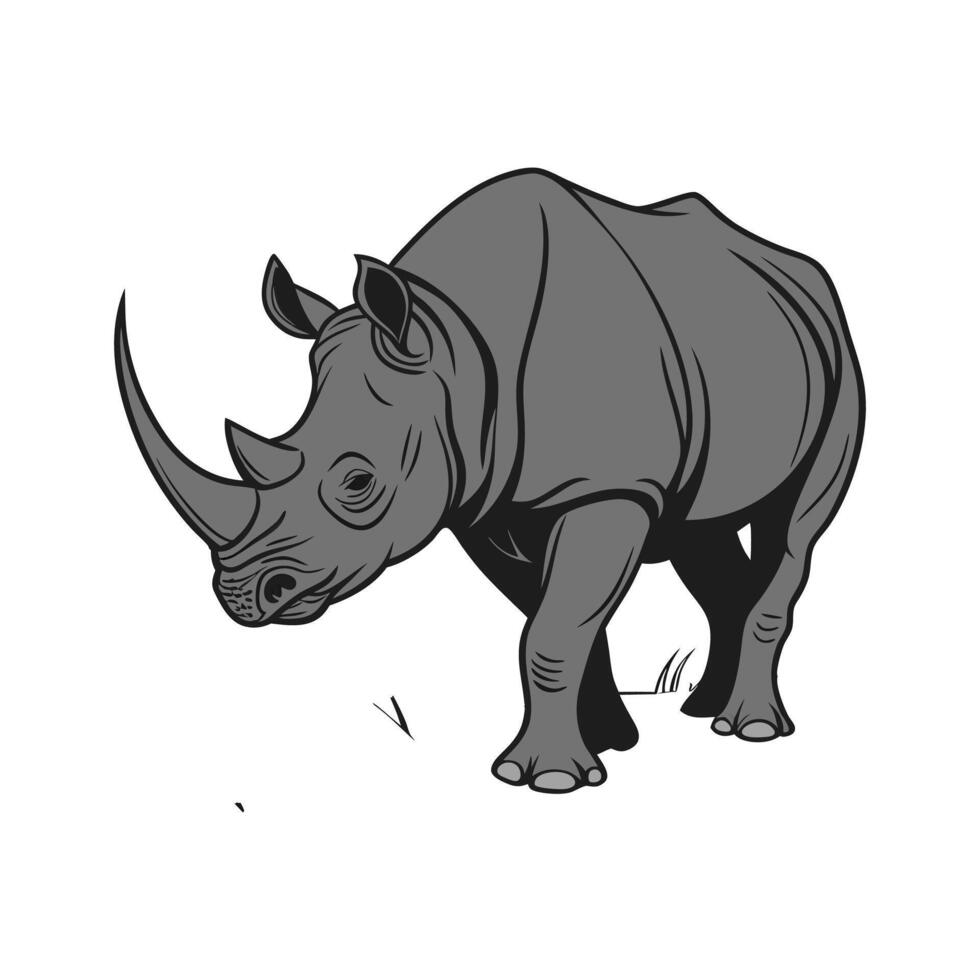 Charming Black Rhino Design vector