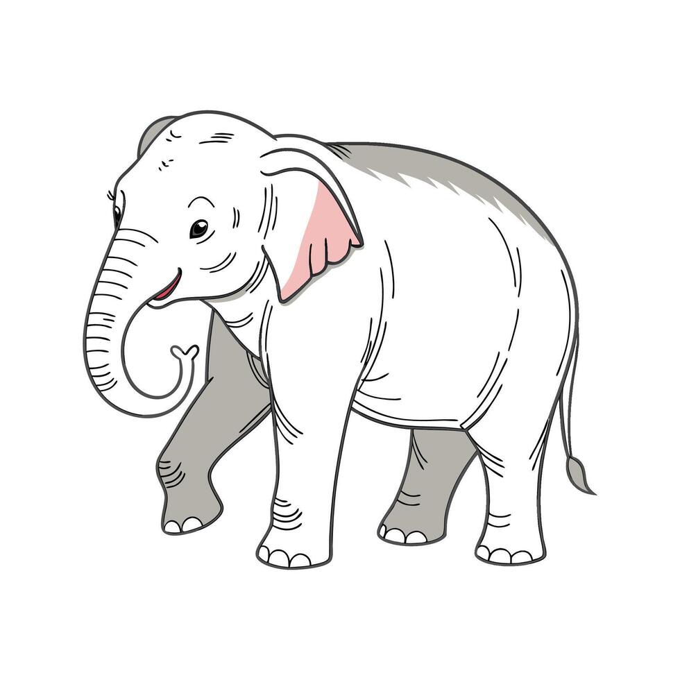 Adorable Borneo Pygmy Elephant Graphic vector