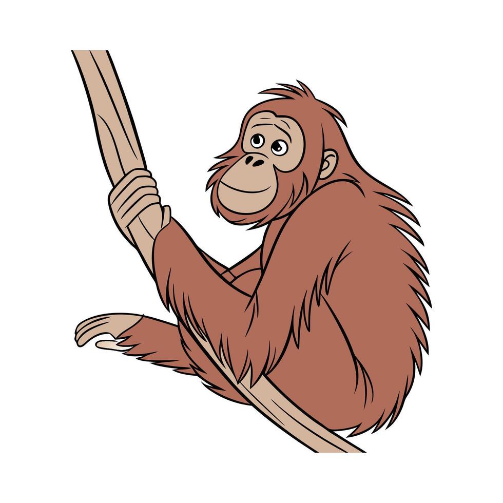 Adorable Bornean Orangutan Graphic vector