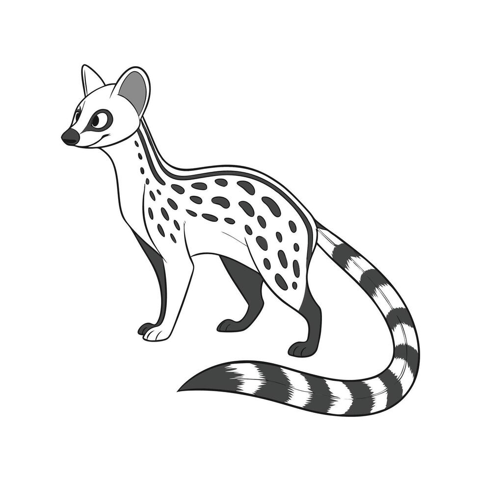 Adorable Common Genet Graphic vector
