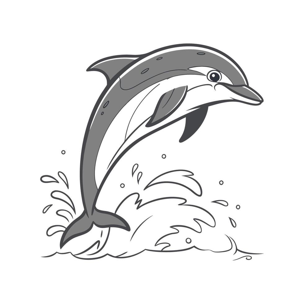 Stylish Common Dolphin Illustration vector