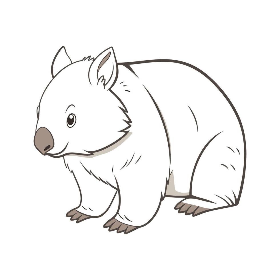 Stylish Common Wombat Illustration vector