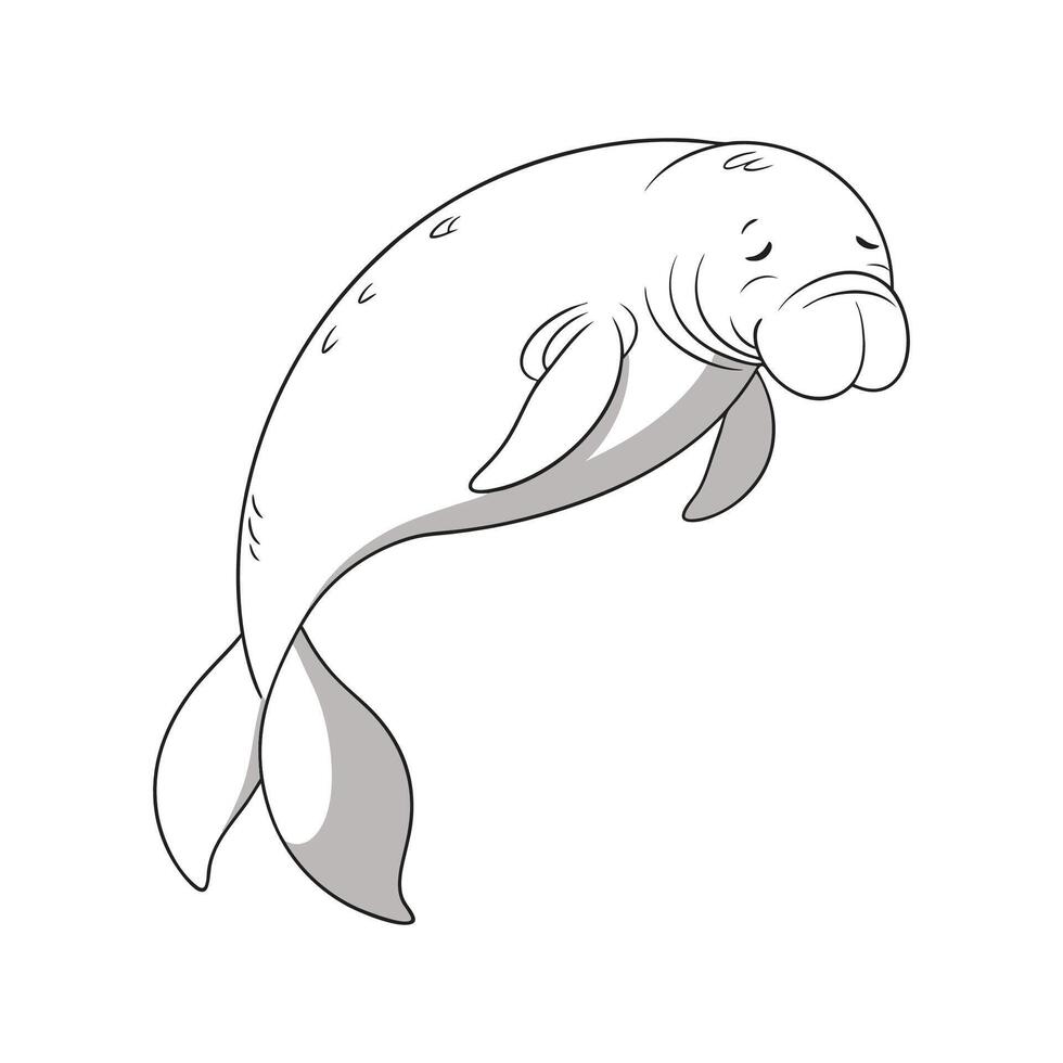 Dugong Gliding Through White Space vector