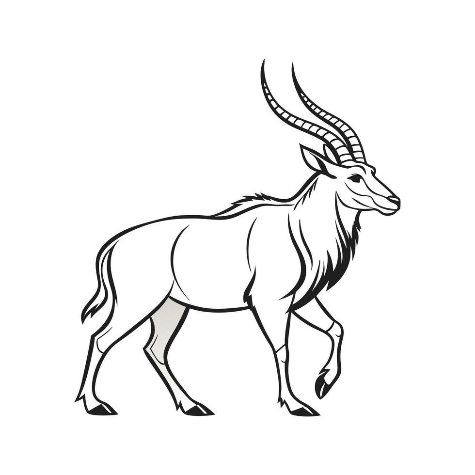 Elegant Eland on a White Background vector