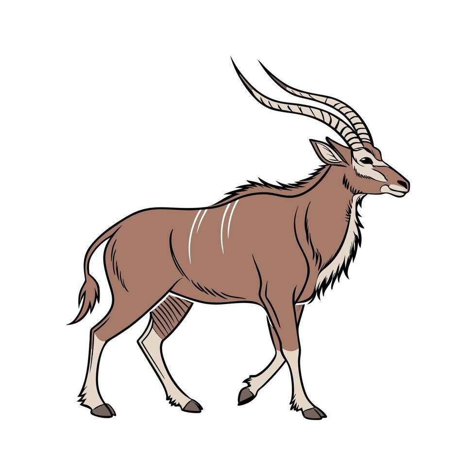 Charming Eland on Clean White Surface vector