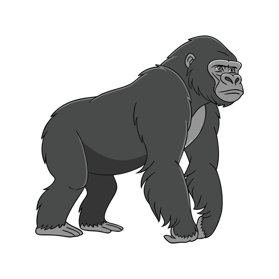 Charming Gorilla Highlighted on Clean Background vector