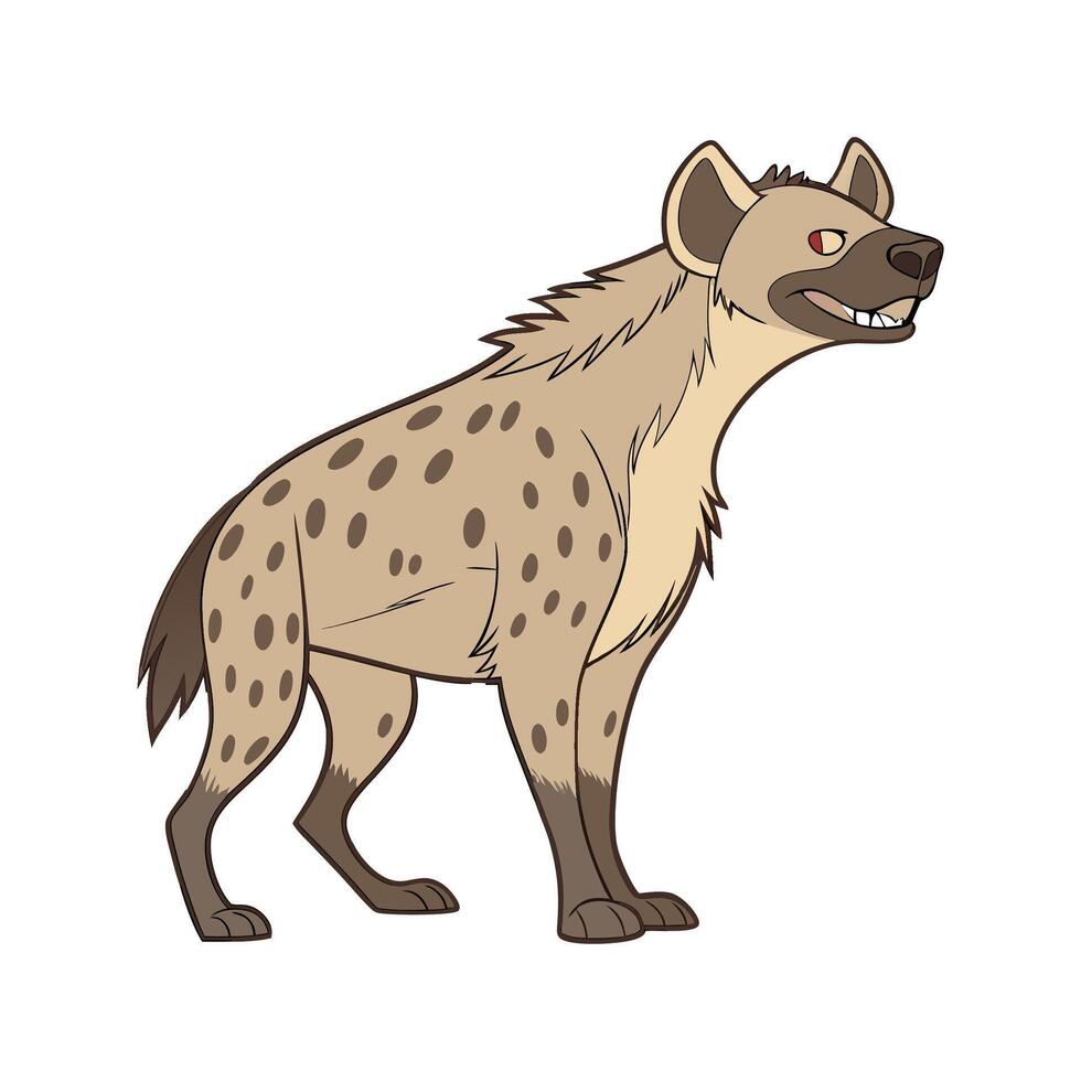 Intriguing Hyena on White Background vector