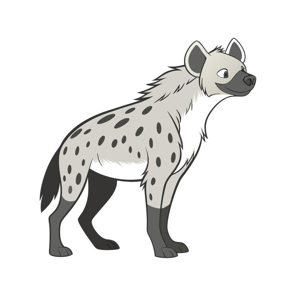 Engaging Hyena on White Background vector