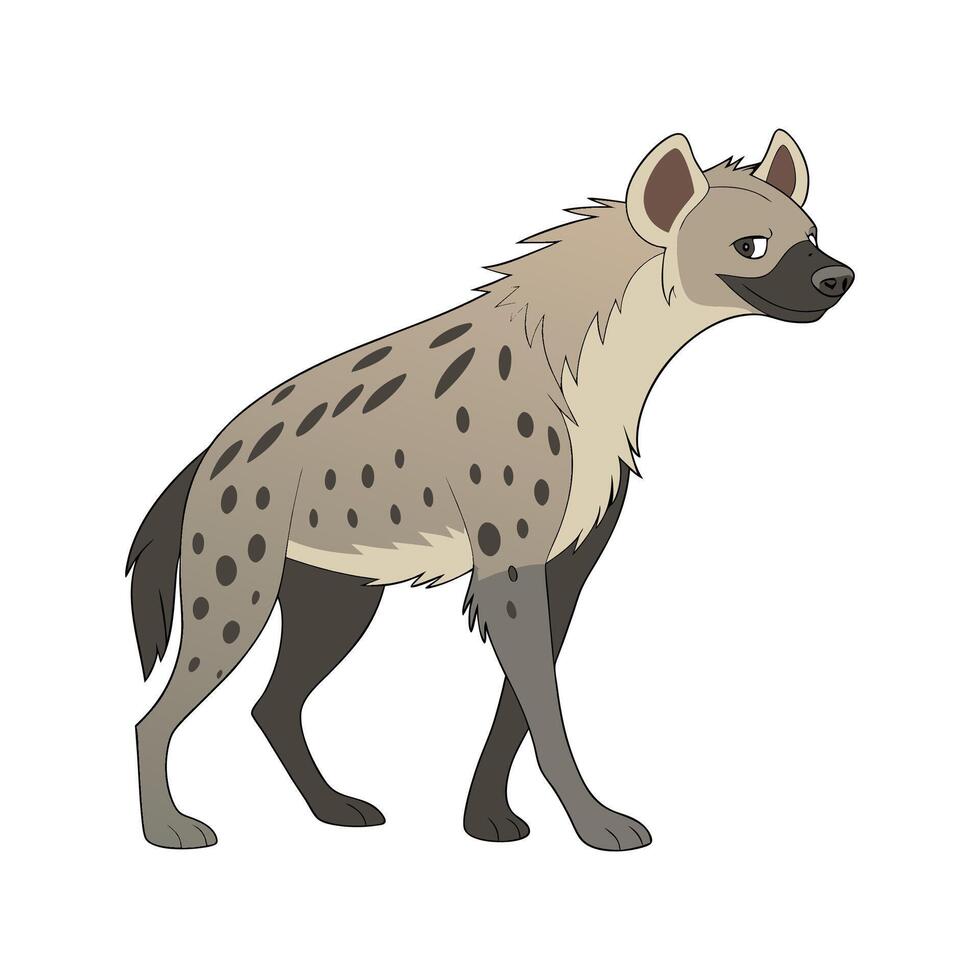 Dynamic Hyena Displayed on Clean Background vector