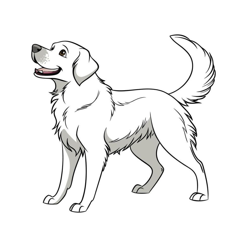 Dynamic Labrador Retriever on White Surface vector