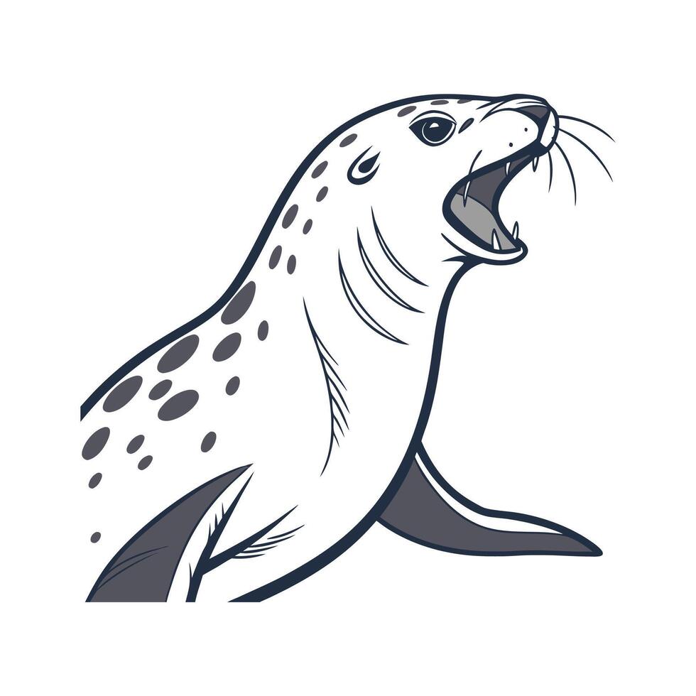 Leopard Seal Underwater Pose vector