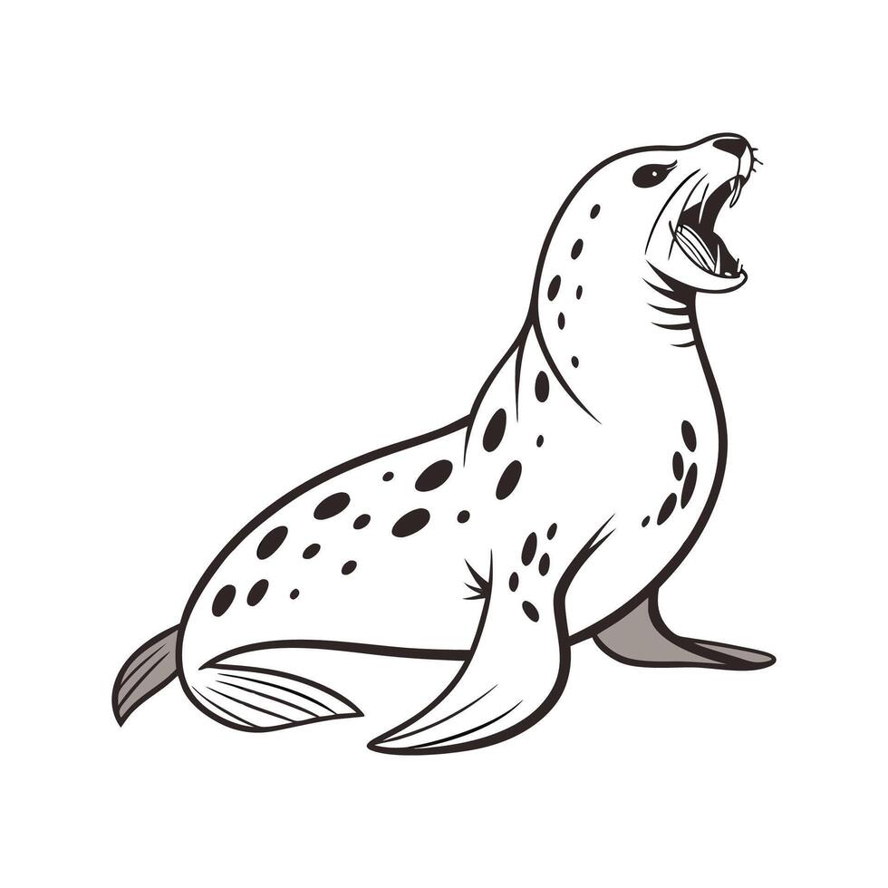 Charming Leopard Seal Illustration vector