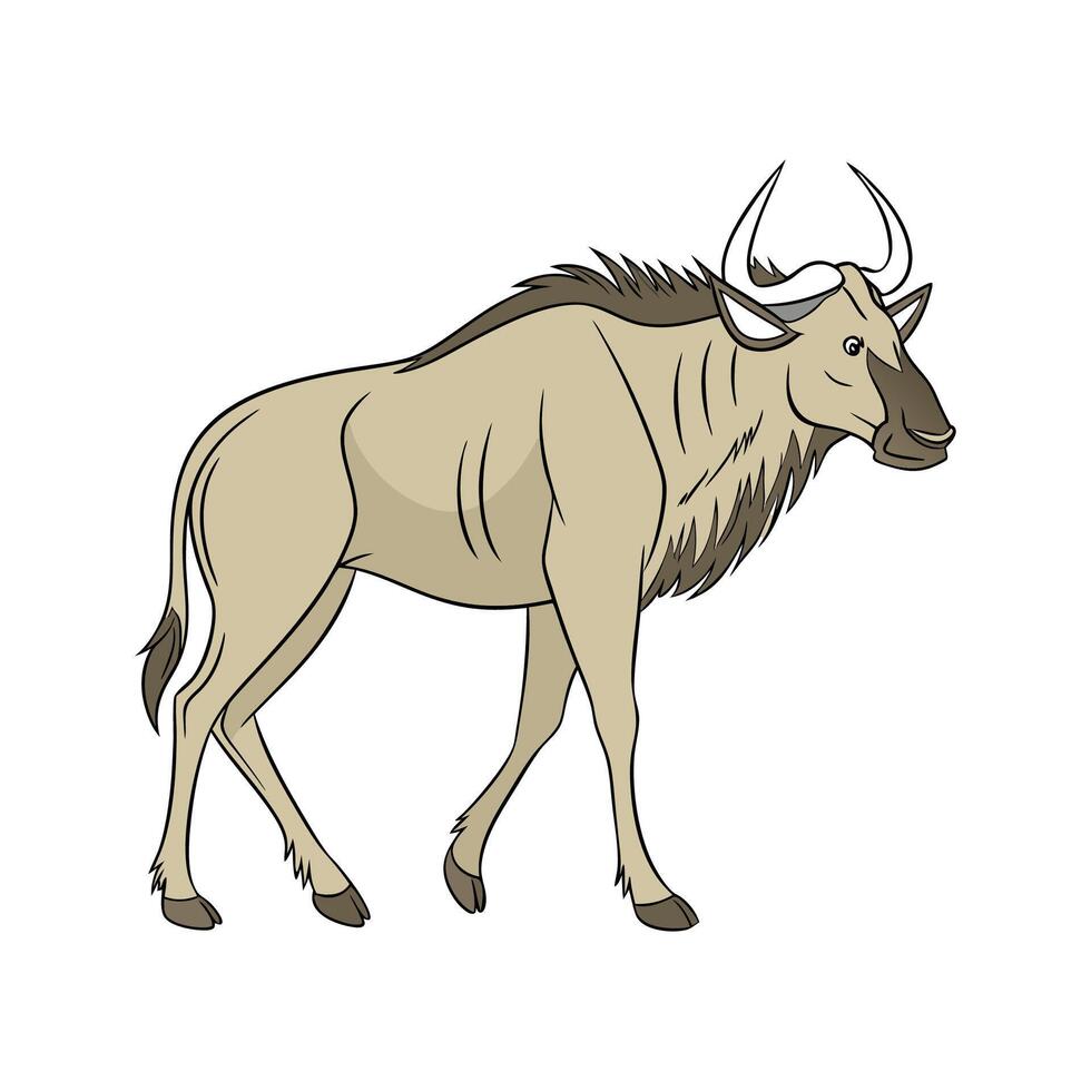 Niassa Wildebeest Illustration vector