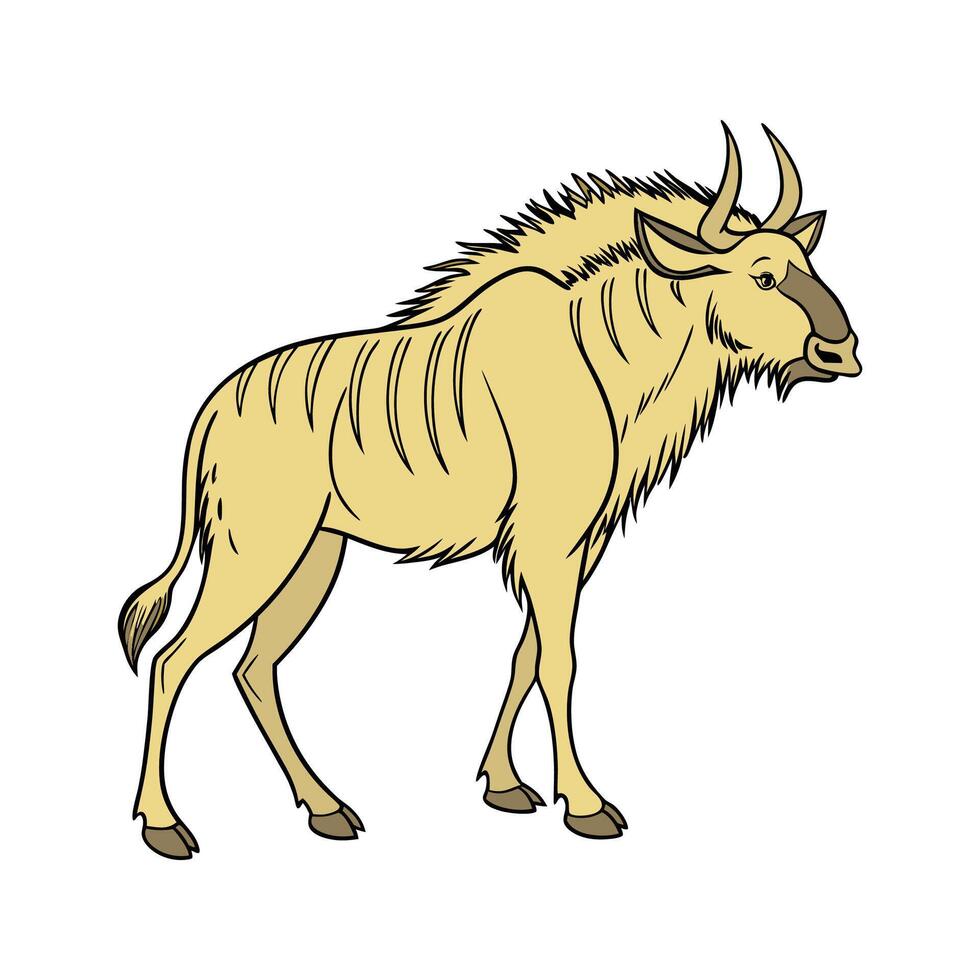 Niassa Wildebeest CloseUp vector