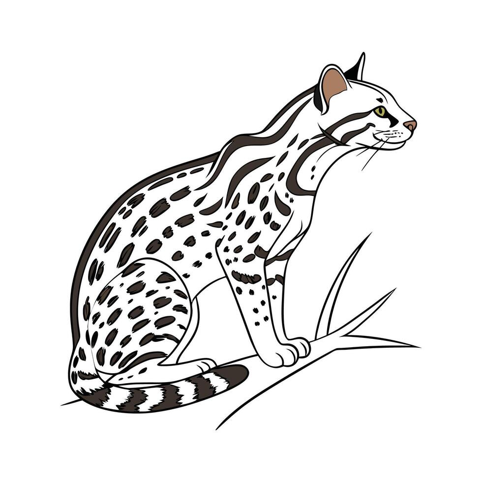 Charming Ocelot Illustration vector