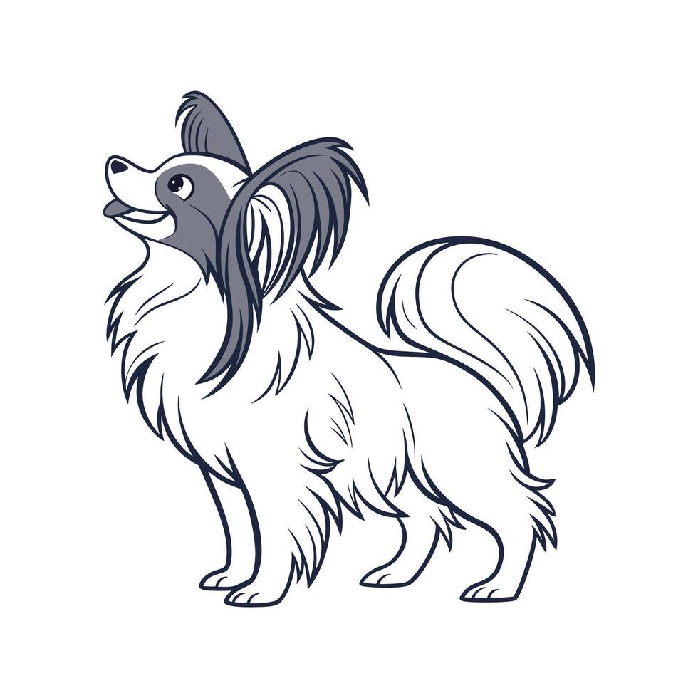 Charming Papillon Dog Illustration vector