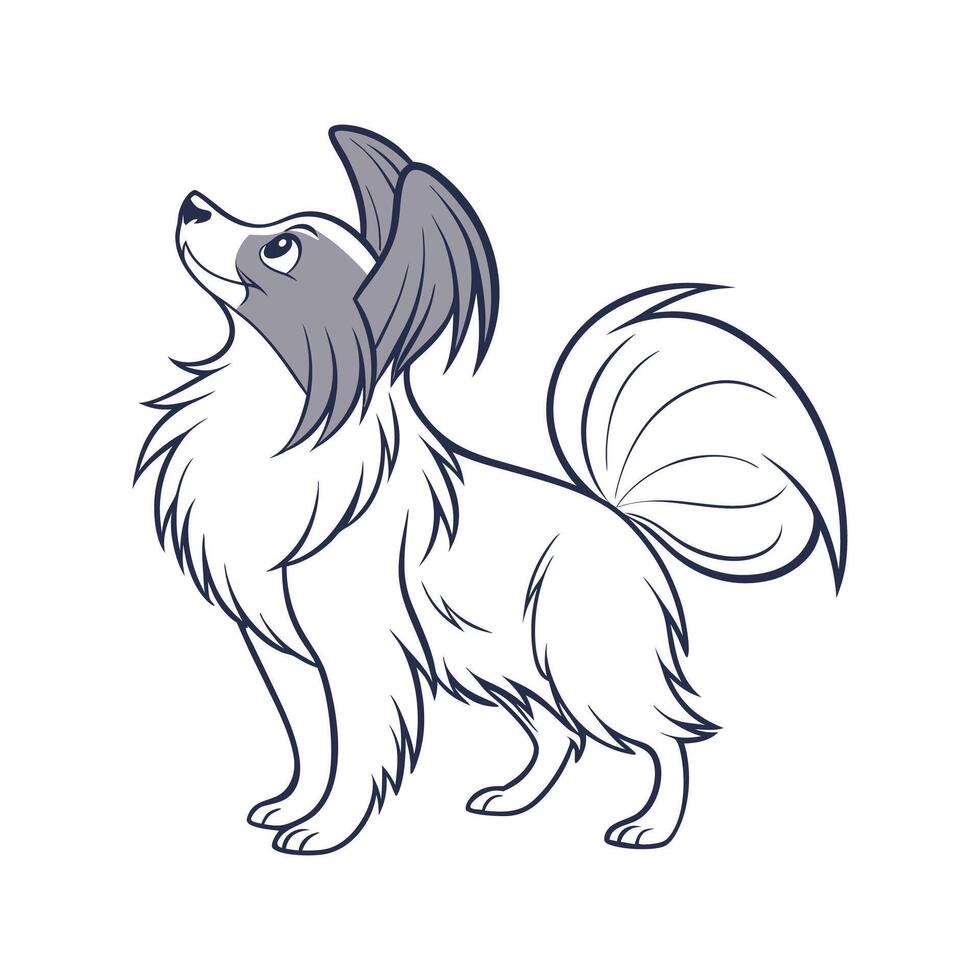 Papillon Dog in Playful Pose vector