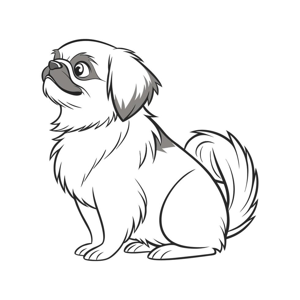 Pekingese Dog on White Background vector