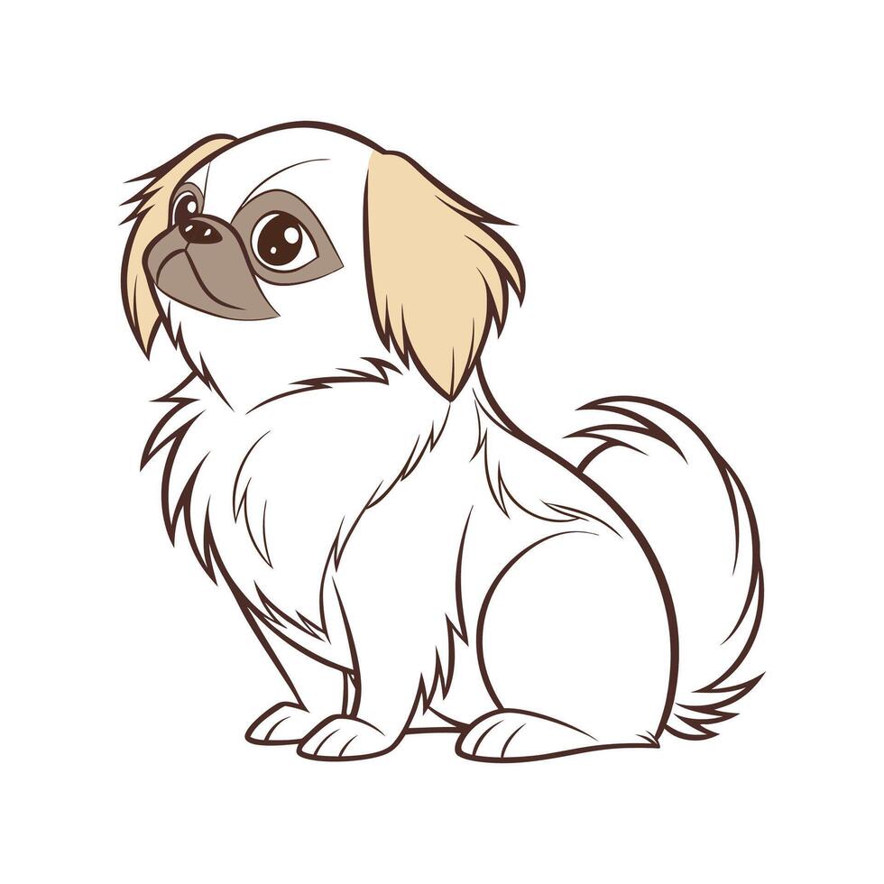 Pekingese Dog in Playful Pose vector