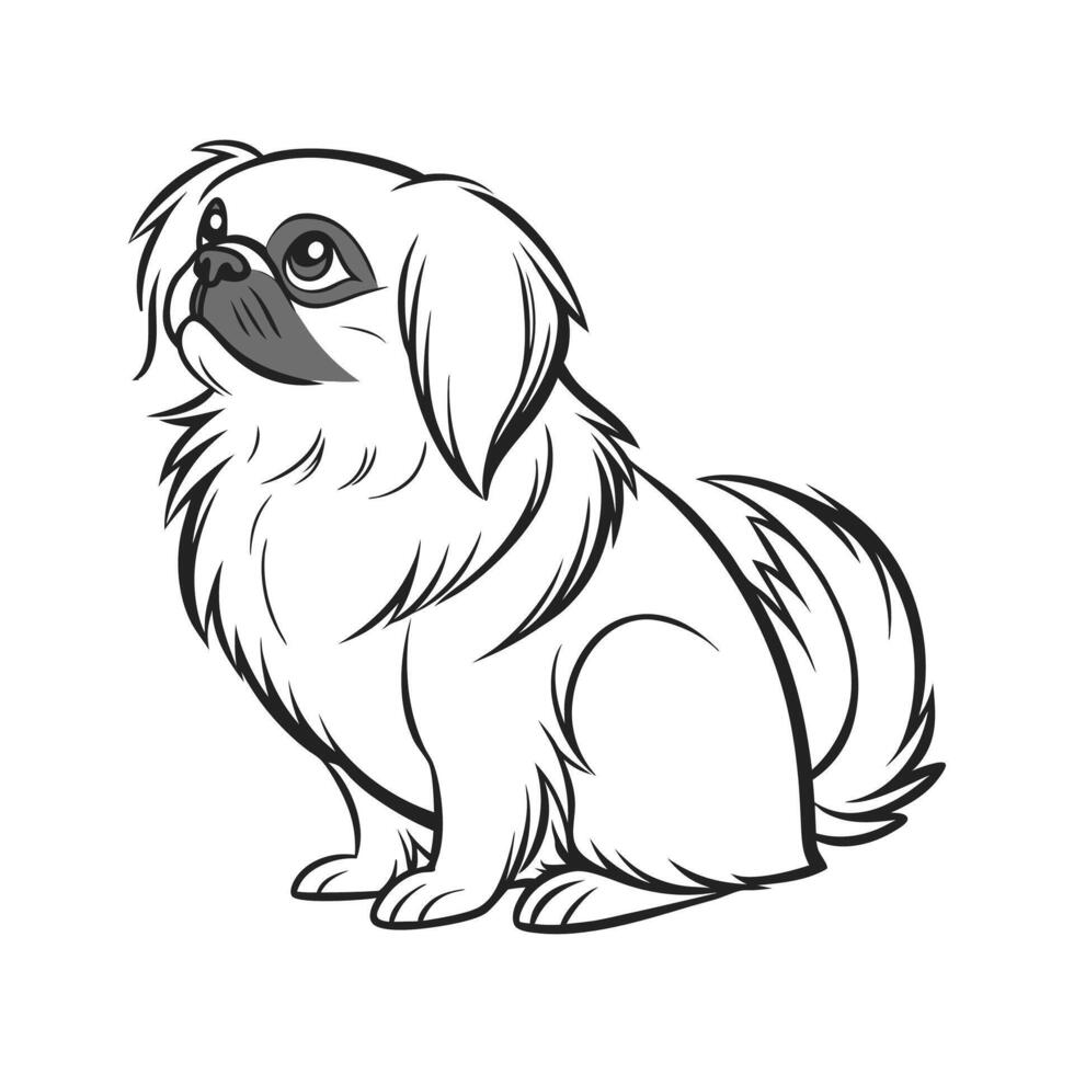 Charming Pekingese Dog Illustration vector