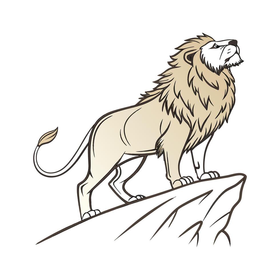Persian Lion CloseUp Illustration vector