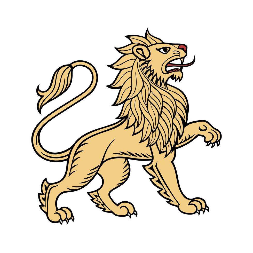 Persian Lion in Natural Habitat vector