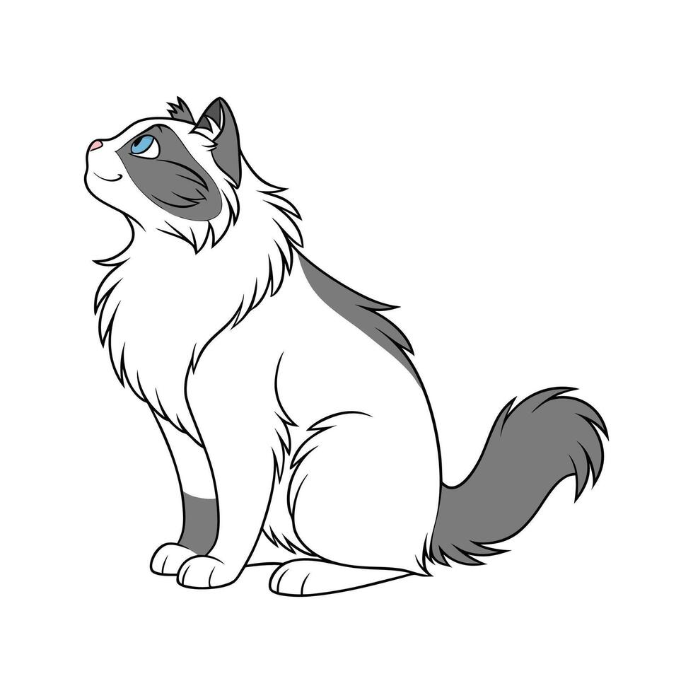 Charming Ragdoll Cat vector