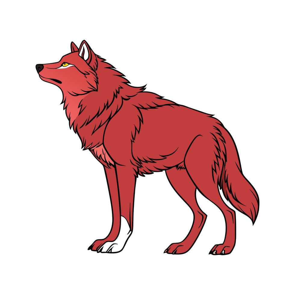 Charming Red Wolf vector
