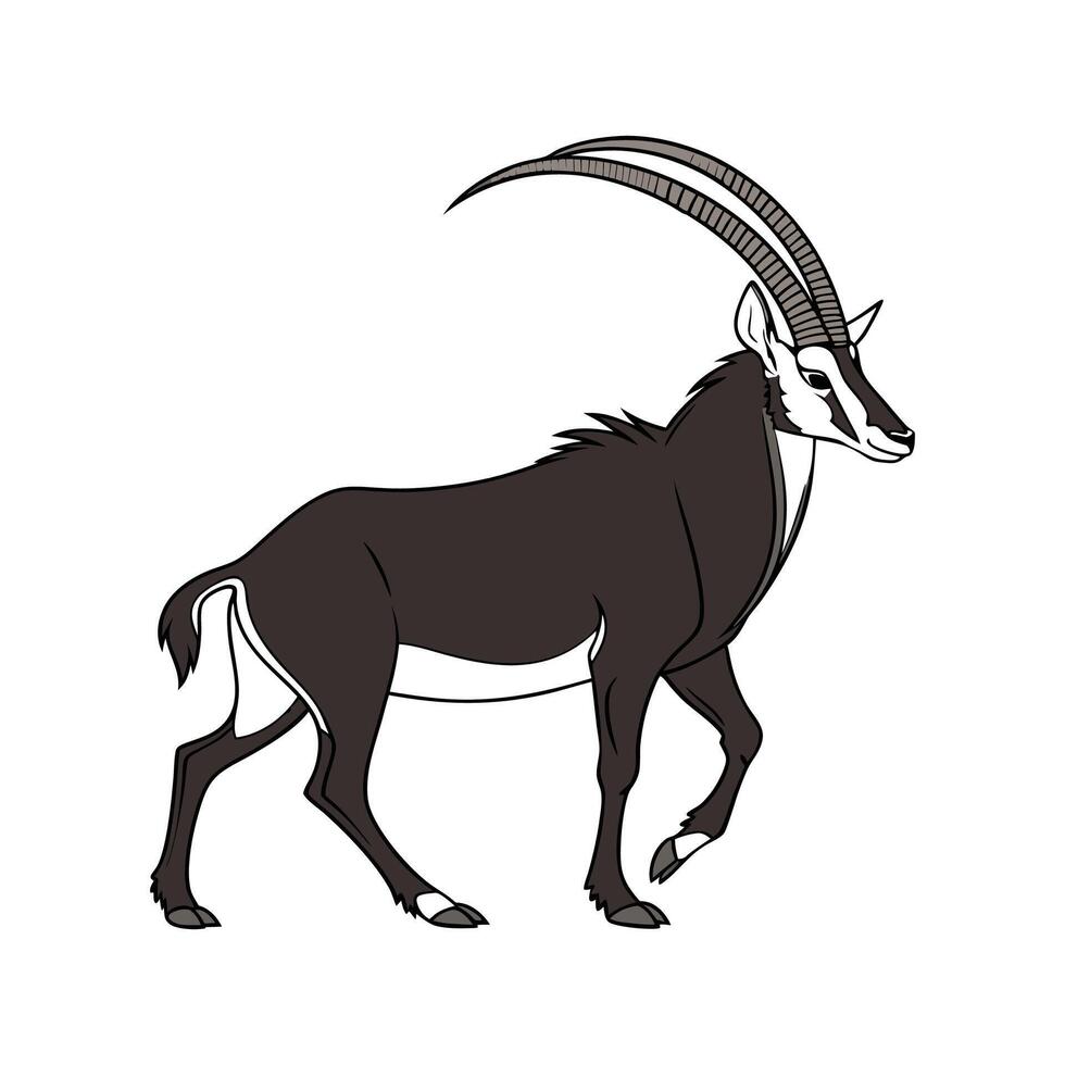 Sable Antelope in Natural Habitat vector