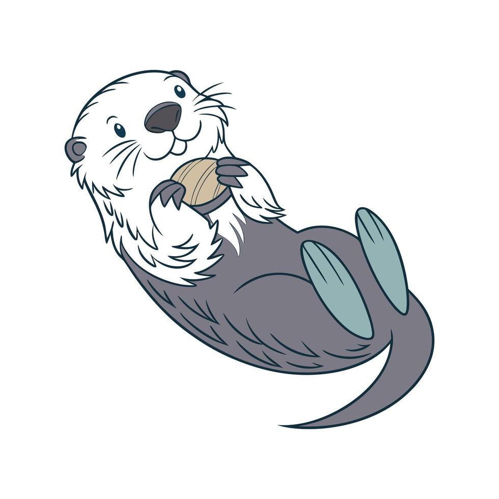 Sea Otter in Natural Habitat vector