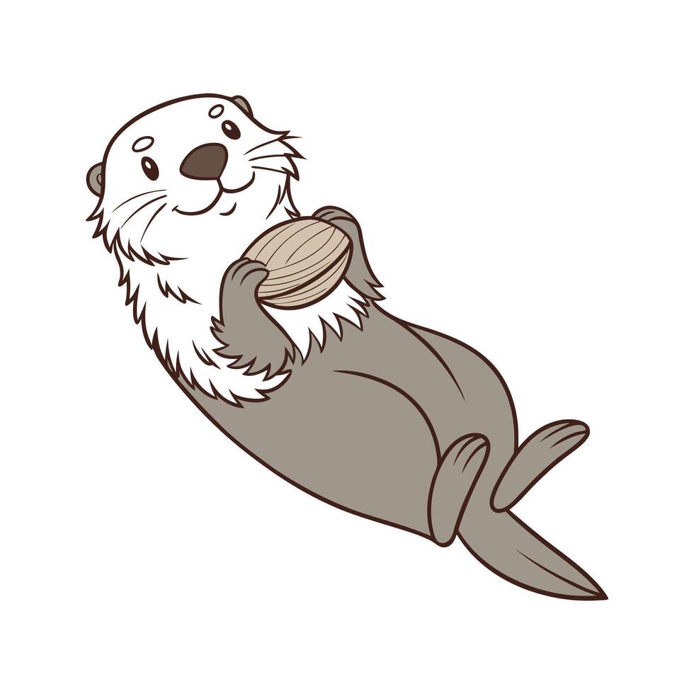 Sea Otter CloseUp vector