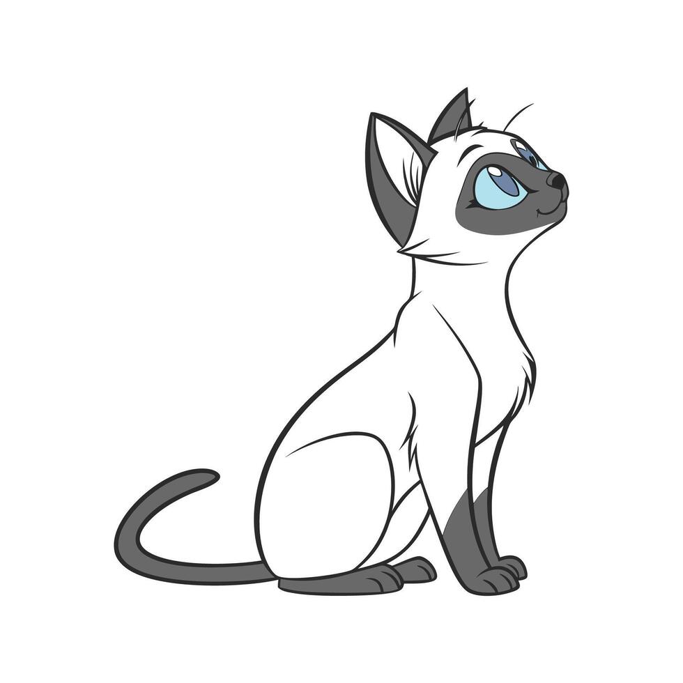 Charming Siamese Cat vector