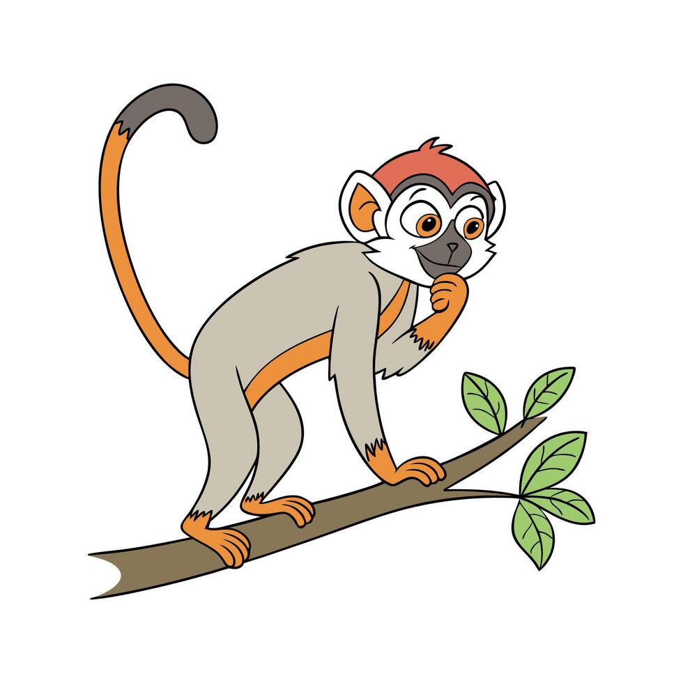 Squirrel Monkey in Natural Habitat vector