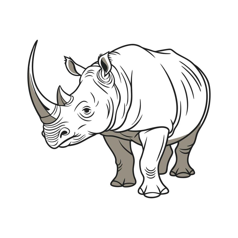 Sumatran Rhino in Natural Habitat vector