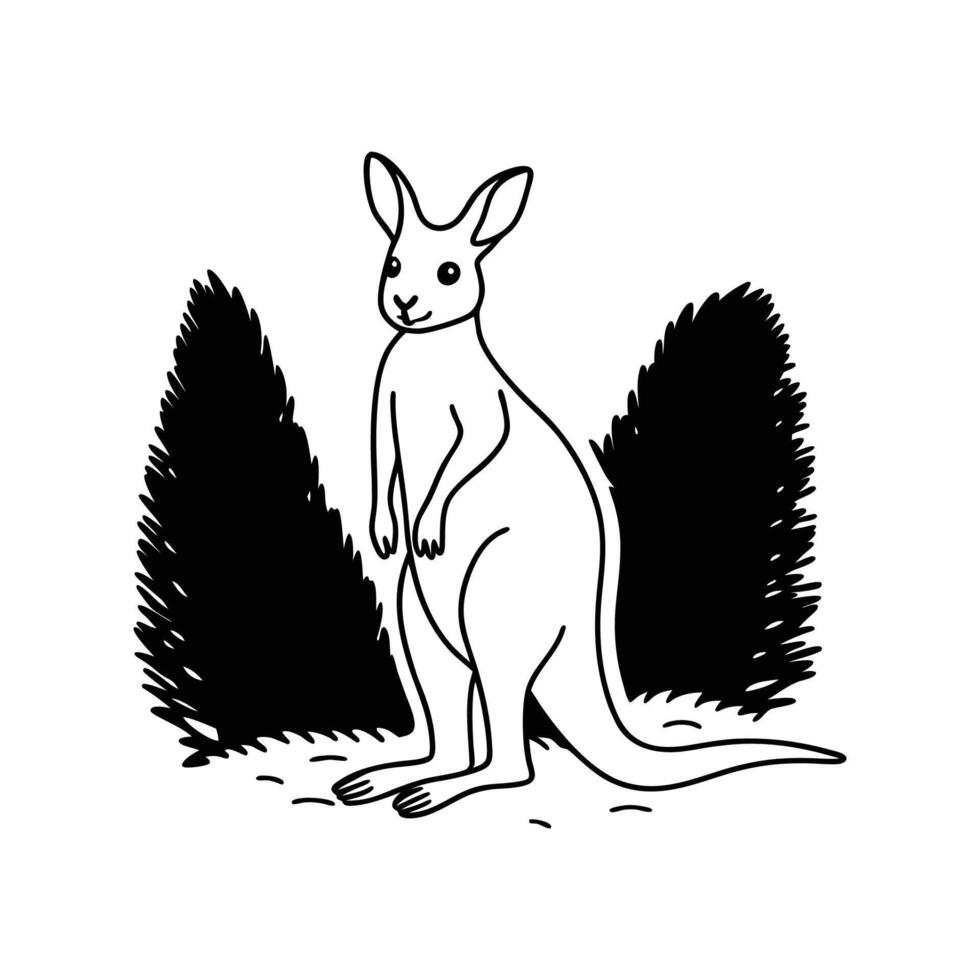 Playful Wallaby in Natural Setting vector