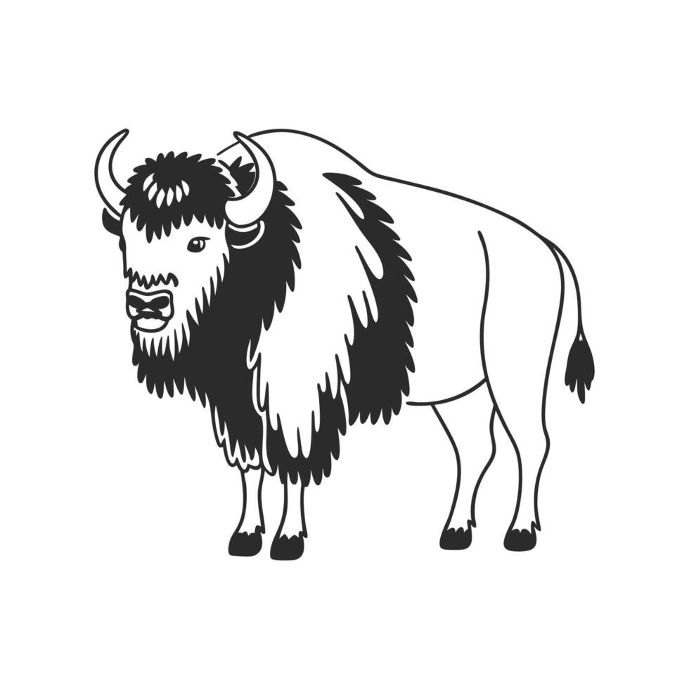 Majestic American Bison in Natural Habitat vector