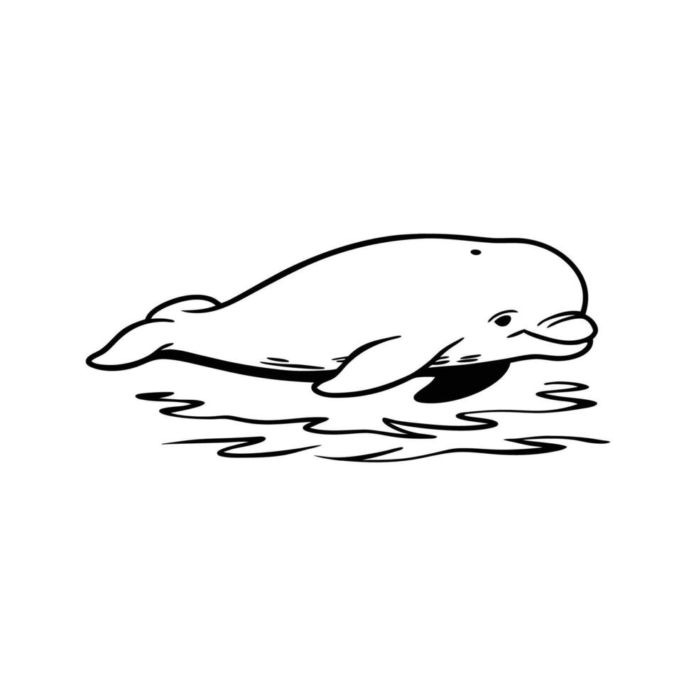 Majestic Beluga Whale Gliding Through Water vector