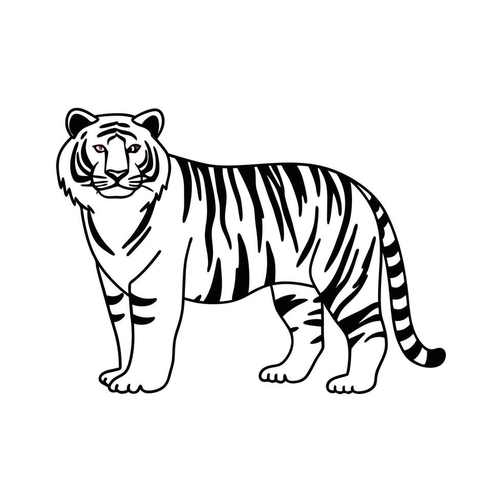 Stunning Bengal Tiger Relaxing in Nature vector