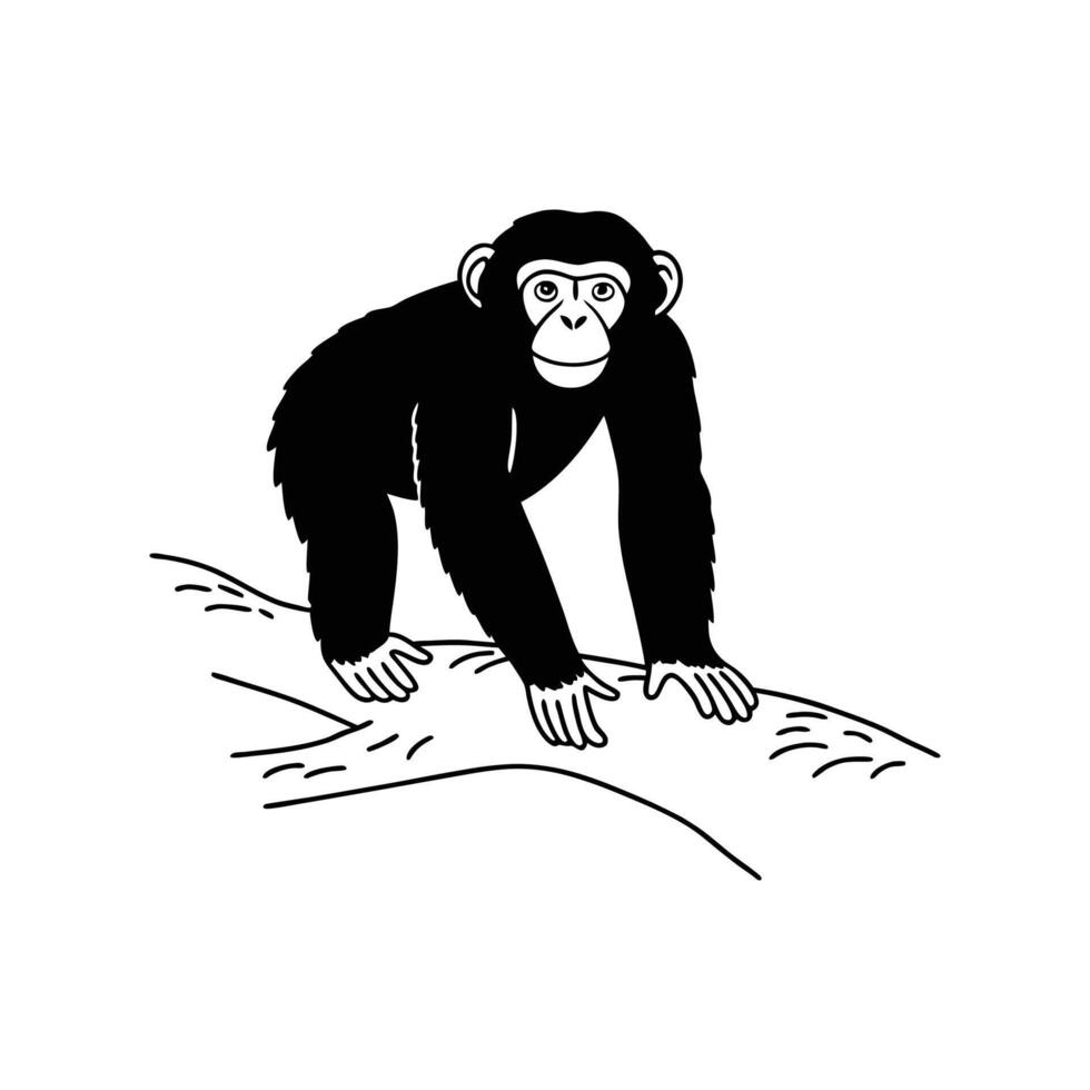 Playful Bonobo Interacting with Friends vector
