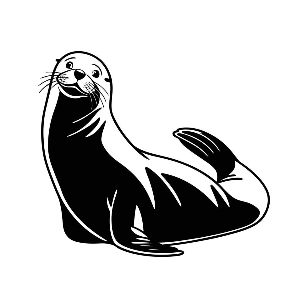 Playful Sea Lion Jumping vector