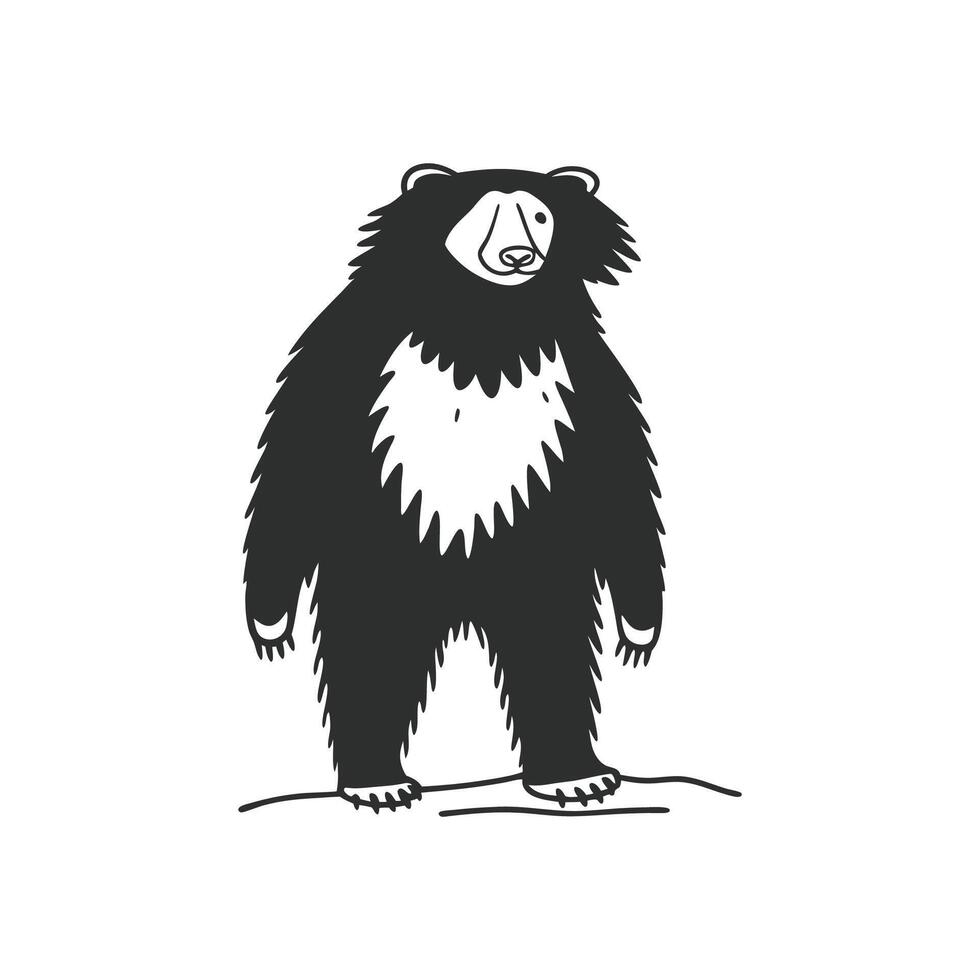 Majestic Sloth Bear Relaxing vector