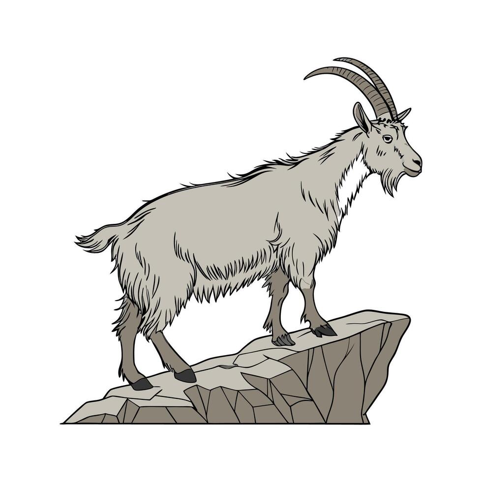 Elegant Alpine Goat in Vibrant Realistic Colors vector