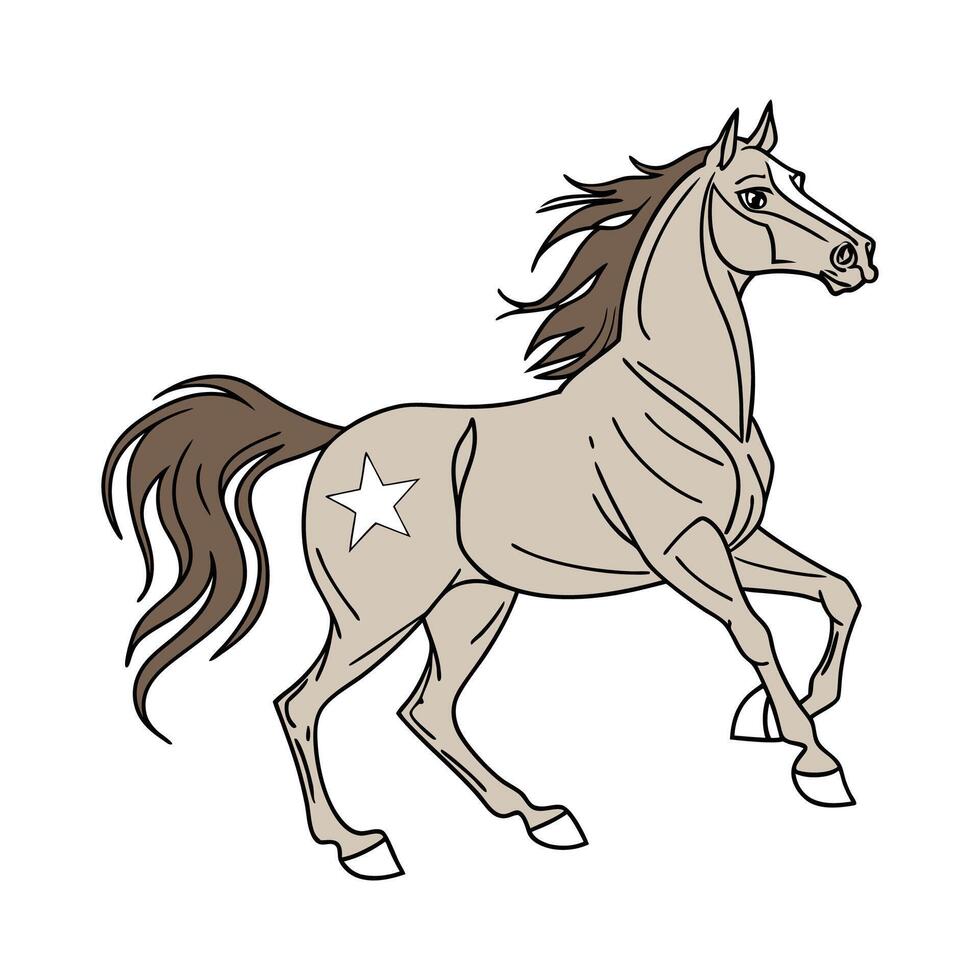 Captivating Arabian Horse Realistic Color Illustration vector