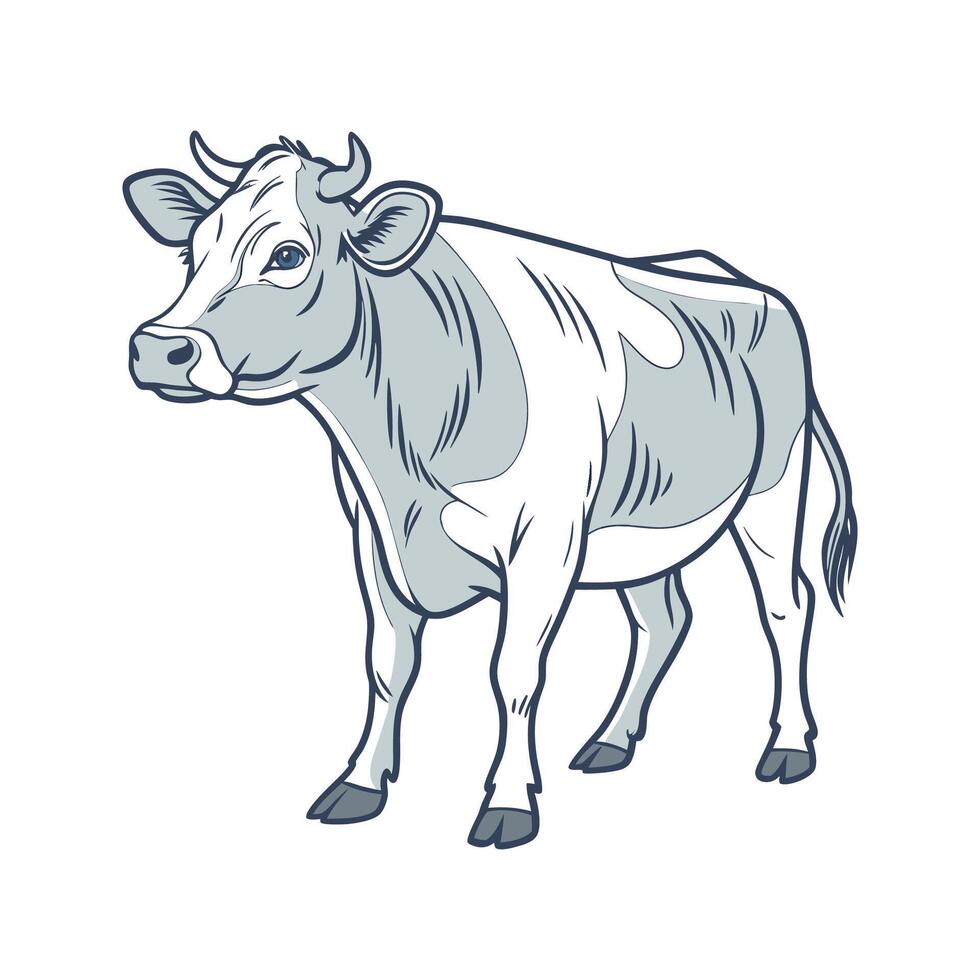 Charming Belgian Blue Cow in Realistic Colors vector