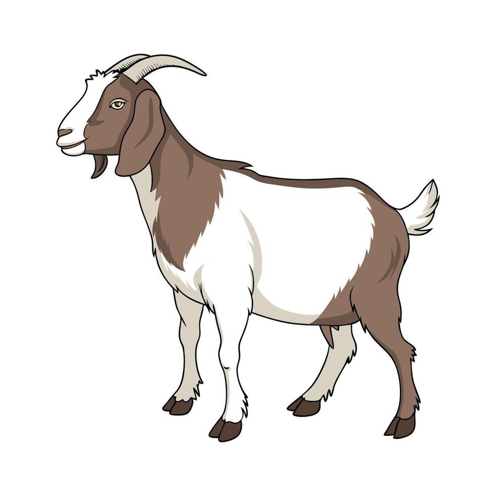 Charming Boer Goat in Vibrant Realistic Art vector