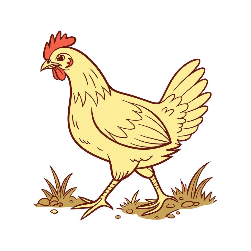 Charming Chicken in Realistic Colors vector